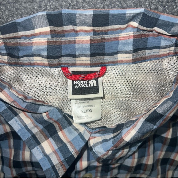 The North Face Button Up Shirt Men XL Plaid Short Sleeve Hiking Model. - Picture 5 of 6